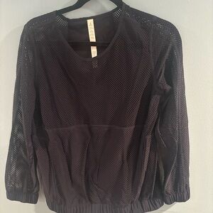 Women's Mesh Long Sleeve Top - Black